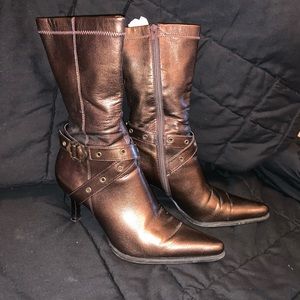 Franco sarto bronze heeled boots